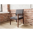 Pemberly Row Waiting Reception Guest Chair Wood Frame in Black