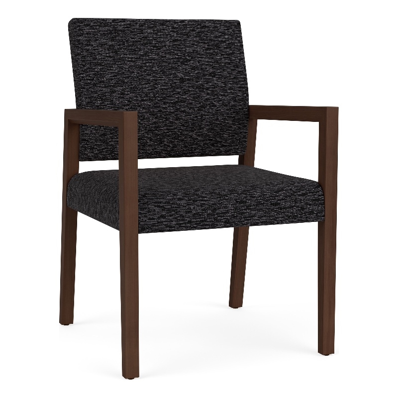 Pemberly Row Waiting Reception Guest Chair Wood Frame in Black