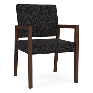 Pemberly Row Waiting Reception Guest Chair Wood Frame in Black