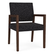 Pemberly Row Waiting Reception Guest Chair Wood Frame in Black