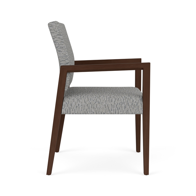 Pemberly Row Waiting Reception Guest Chair Wood Frame in Gray