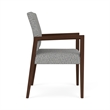 Pemberly Row Waiting Reception Guest Chair Wood Frame in Gray