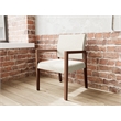 Pemberly Row Waiting Reception Guest Chair Wood Frame in Beige
