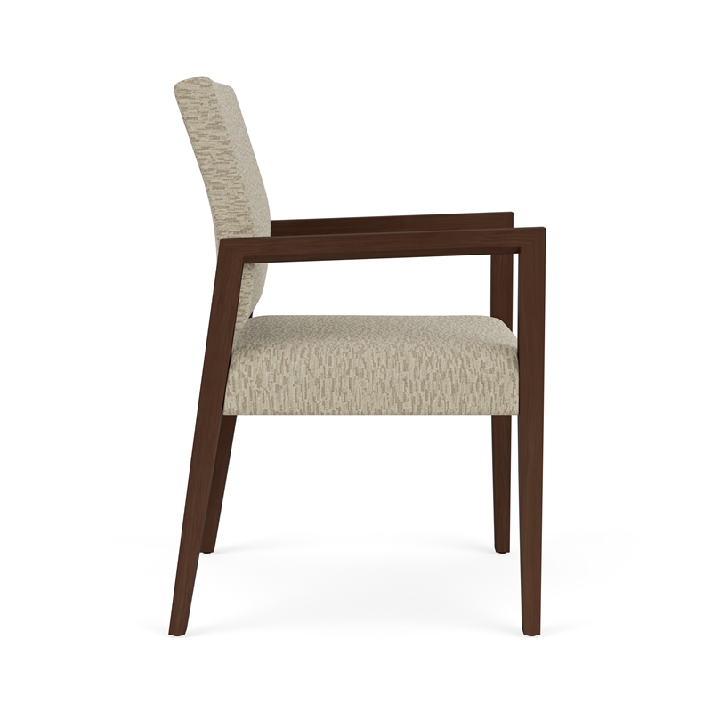 Pemberly Row Waiting Reception Guest Chair Wood Frame in Beige