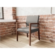 Pemberly Row Waiting Reception Guest Chair Wood Frame in Gray