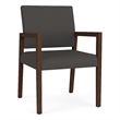 Pemberly Row Waiting Reception Guest Chair Wood Frame in Gray