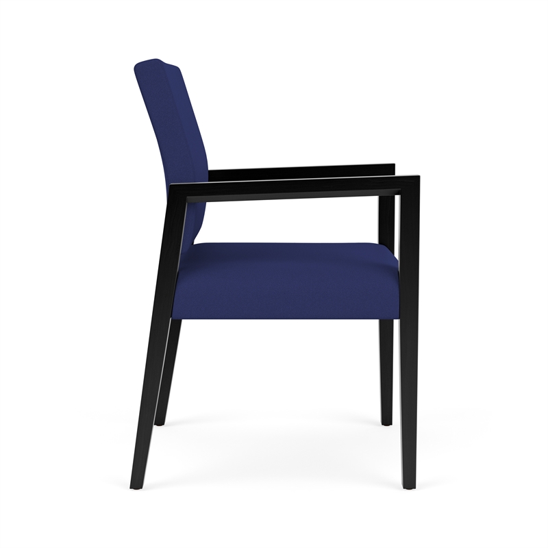 Pemberly Row Waiting Reception Guest Chair Wood Frame in Blue