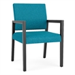 Pemberly Row Waiting Reception Guest Chair Wood Frame in Teal