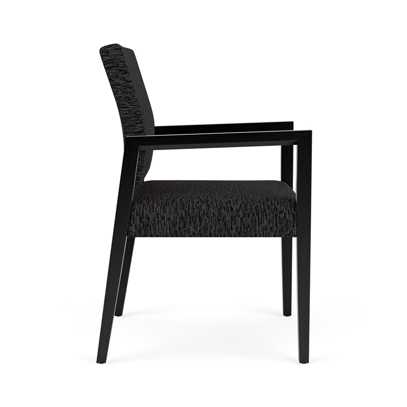Pemberly Row Waiting Reception Guest Chair Wood Frame in Black