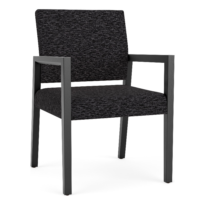 Pemberly Row Waiting Reception Guest Chair Wood Frame in Black