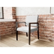 Pemberly Row Waiting Reception Guest Chair Wood Frame in Gray