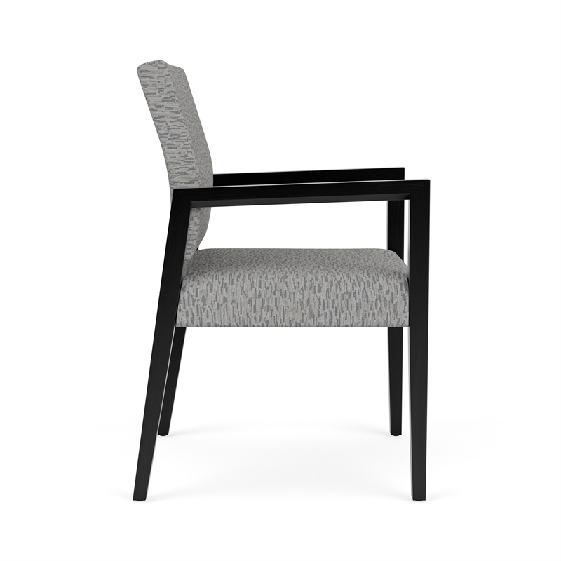 Pemberly Row Waiting Reception Guest Chair Wood Frame in Gray