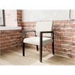Pemberly Row Waiting Reception Guest Chair Wood Frame in Beige