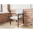 Pemberly Row Waiting Reception Guest Chair Wood Frame in Gray