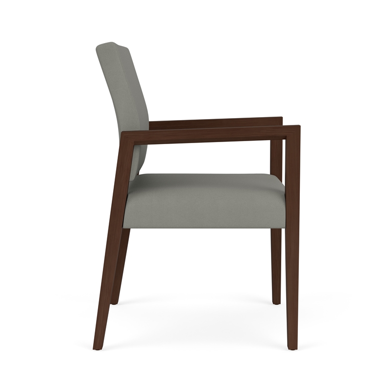 Pemberly Row Waiting Reception Guest Chair Wood Frame in Gray