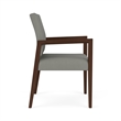 Pemberly Row Waiting Reception Guest Chair Wood Frame in Gray