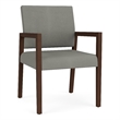 Pemberly Row Waiting Reception Guest Chair Wood Frame in Gray
