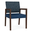 Pemberly Row Waiting Reception Guest Chair Wood Frame in Blue
