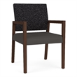 Pemberly Row Waiting Reception Guest Chair Wood Frame in Gray