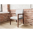 Pemberly Row Waiting Reception Guest Chair Wood Frame in Gray