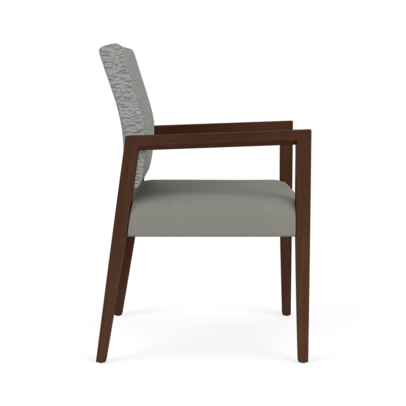 Pemberly Row Waiting Reception Guest Chair Wood Frame in Gray
