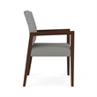Pemberly Row Waiting Reception Guest Chair Wood Frame in Gray