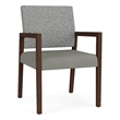 Pemberly Row Waiting Reception Guest Chair Wood Frame in Gray