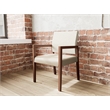 Pemberly Row Waiting Reception Guest Chair Wood Frame in Brown