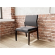 Pemberly Row Waiting Reception Armless Guest Chair Wood Frame in Black