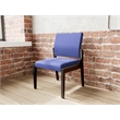 Pemberly Row Waiting Reception Armless Guest Chair Wood Frame in Blue