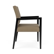 Pemberly Row Waiting Reception Wide Guest Chair Wood Frame in Brown