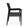 Pemberly Row Waiting Reception Wide Guest Chair Wood Frame in Gray