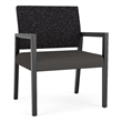 Pemberly Row Waiting Reception Wide Guest Chair Wood Frame in Gray