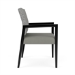 Pemberly Row Waiting Reception Wide Guest Chair Wood Frame in Gray