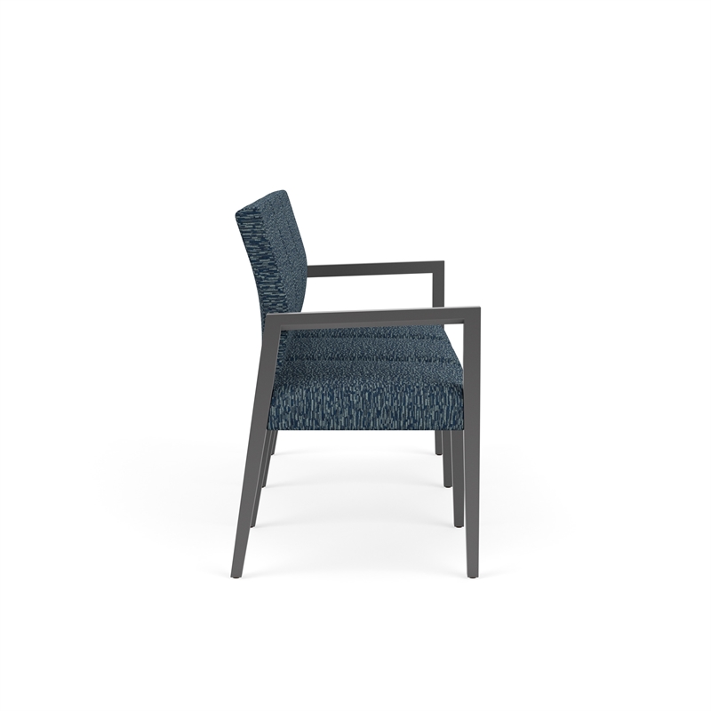 Pemberly Row Waiting Reception 3 Seat Tandem Seating No Center Arms in Blue