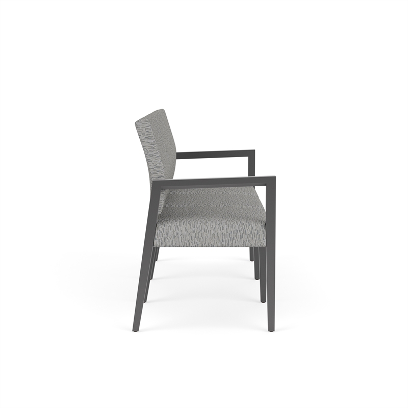 Pemberly Row Waiting Reception 3 Seat Tandem Seating No Center Arms in Gray