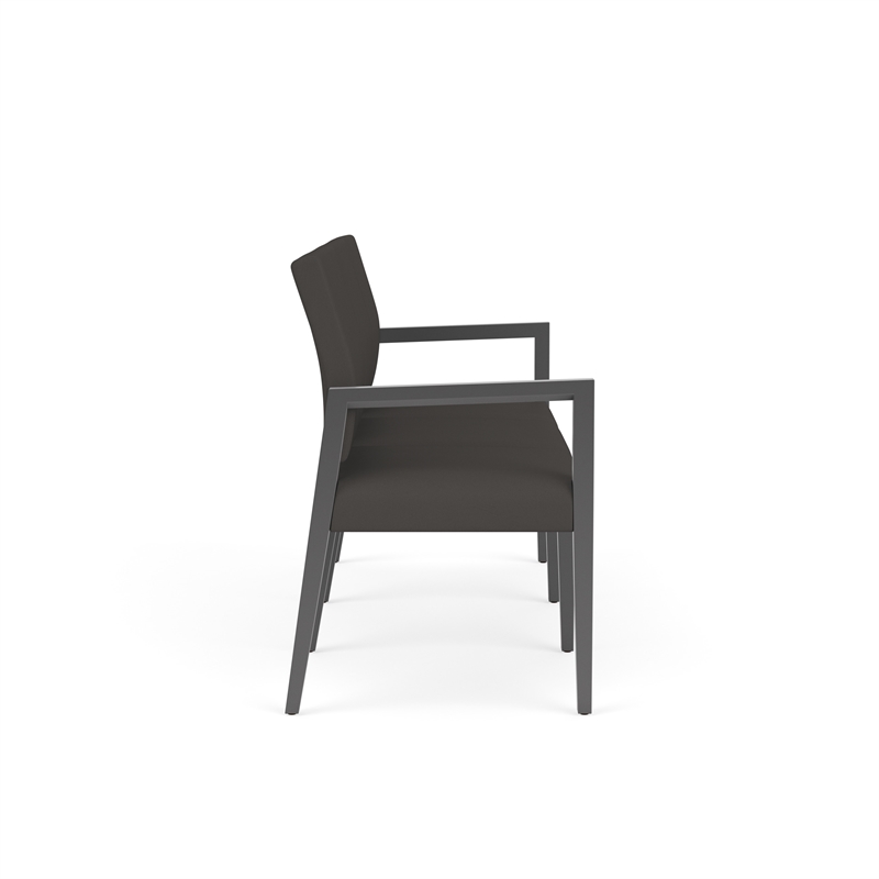 Pemberly Row Waiting Reception 3 Seat Tandem Seating No Center Arms in Gray