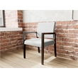 Pemberly Row Waiting Reception Guest Chair Wood Frame in Gray