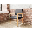Pemberly Row Waiting Reception Guest Chair Wood Frame in Black