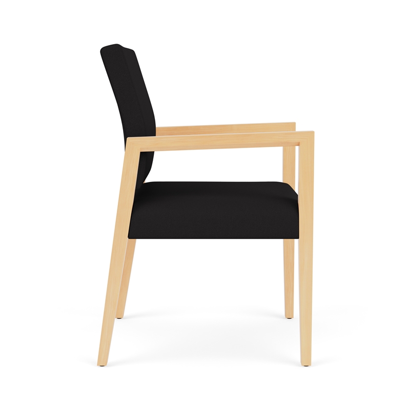 Pemberly Row Waiting Reception Guest Chair Wood Frame in Black