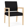 Pemberly Row Waiting Reception Guest Chair Wood Frame in Black
