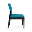Pemberly Row Waiting Reception Armless Guest Chair Wood Frame in Teal