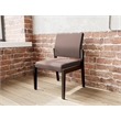Pemberly Row Waiting Reception Armless Guest Chair Wood Frame in Brown