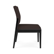 Pemberly Row Waiting Reception Armless Guest Chair Wood Frame in Brown