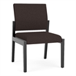Pemberly Row Waiting Reception Armless Guest Chair Wood Frame in Brown