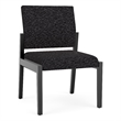 Pemberly Row Waiting Reception Armless Guest Chair Wood Frame in Black
