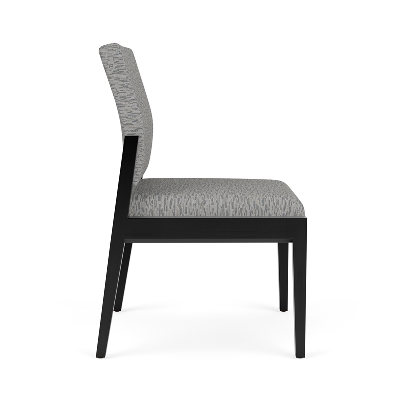 Pemberly Row Waiting Reception Armless Guest Chair Wood Frame in Gray