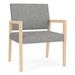 Pemberly Row Waiting Reception Wide Guest Chair Wood Frame in Gray