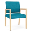 Pemberly Row Waiting Reception Guest Chair Wood Frame in Teal