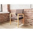 Pemberly Row Waiting Reception Guest Chair Wood Frame in Brown